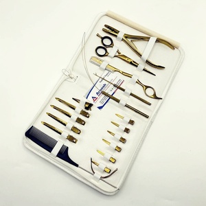 Aroosh Corp Plasma Gold Kit d'outils d'extension de cheveux professionnels en acier inoxydable de qualité chirurgicale AC-HT-079 comprend une extension de cheveux - Product Image 1