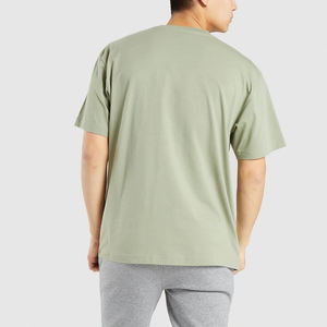 T-shirt uni imprimé surdimensionné 100% coton avec logo personnalisé Gym Sports - Product Image 3