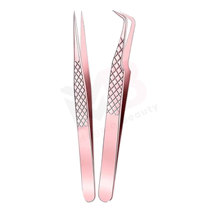 Pinzas para Pestañas de Acero Inoxidable con Logotipo Personalizado, Pinzas para Extensión de Pestañas con Punta de Fibra, Pinzas con Punta Puntiaguda, Marca Privada - Product Image 1