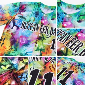 Vente chaude Personnalisé Scratch Graffiti Motif Noir-Blanc 3D Authentique Baseball Jersey Toutes Les Équipes Baseball Maillots Sublimation Chemise - Product Image 6