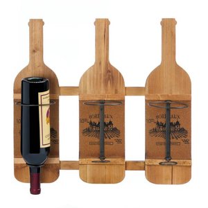 Porte-bouteilles en bois de manguier massif de couleur naturelle pour décoration murale Porte-bouteilles de vin Comptoir de table Fête de mariage Casiers à vin d'occasion - Product Image 2