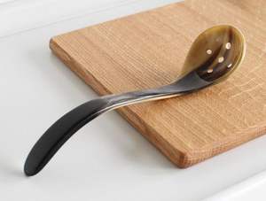 Ensemble de couverts en corne naturelle artisanale, ustensiles de table de luxe écologiques, manche long, manche poli lisse, cuillères non toxiques - Product Image 5