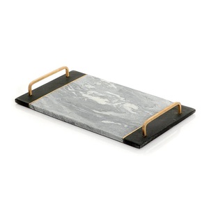 Plateau de service en pierre blanche de haute qualité pour la décoration de la maison et la décoration de centre de table de mariage, plateau de service alimentaire décoratif. - Product Image 5