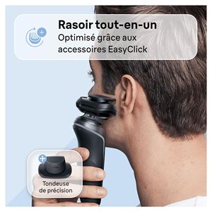 Kit de rasoir électrique sans fil pour homme avec grille et tondeuse, tête pivotante pour un rasage précis, étanche IPX7, interface en allemand - Product Image 3