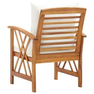 Miranda Modern <b>Rustic</b> Solid Teak Wood Garden <b>Chair</b> Waterproof Cushion Natural Finish for <b>Dining</b> Beach Villa Garden for Outdoor - Product Image 4