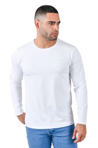 OEM Crew Neck Heavy Cotton <b>TShirt</b> Blank Drop Shoulder Plain Oversized <b>Long</b> Sleeve T Shirt for Men - Product Image 3
