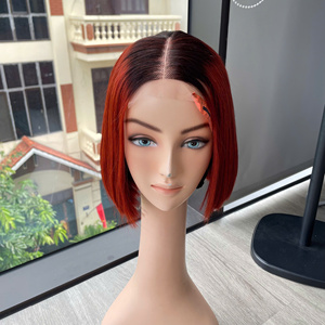 LINU Virgin Lace Front <b>Long</b> HD Double Drawn Vietnamese Hair <b>Wig</b> 250% Density Reddish Ginger Honey Brown Rainbow - Product Image 5