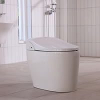 Toilette intelligente TREVI ALB-R14655 Produit coréen avec buse autonettoyante en acier inoxydable Aucun stockage d'eau requis