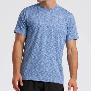Özel Slim Fit kontrast uzay boya erkek spor T-shirt Betteractive erkek eğitim T-Shirt