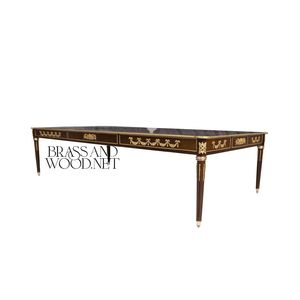 Table basse rectangulaire de luxe avec incrustations complexes et accents en laiton pour une élégance intemporelle du salon - Product Image 4