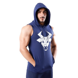 100% coton hommes Gym Fitness débardeurs bas prix col rond décontracté été maillots avec Muscle Fit à capuche sans manches débardeurs - Product Image 1
