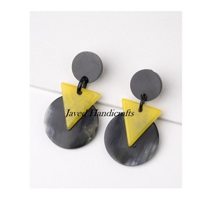 เครื่องประดับรูปเขาควายสไตล์โบโฮของผู้หญิงทำมือดีไซน์เรขาคณิตและหยดน้ำเทคนิคขัดเงา - Product Image 6