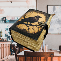 En gros Vintage Relié En Cuir Journal Corbeau Noir Oiseau Design Antique Décalage Bord Papier Sort Livre Ombres Grimoire En Vrac