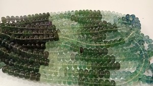 Piedra preciosa natural de fluorita múltiple Rondelle Plain Smooth Cuentas de 8 mm vendidas por hebra 8 pulgadas de largo Cuentas de gran calidad - Product Image 3