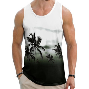 Camisetas sin mangas de secado rápido informales personalizadas para hombre para entrenamiento físico, deportes, correr, ropa de playa, camisetas con estampado de sublimación - Product Image 6