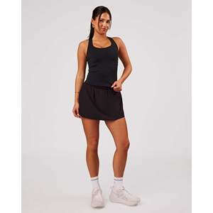 Pacer <b>Women's</b> <b>Black</b> Corduroy Cargo <b>Skirt</b> with Animal Print Empire Waist Formal Work Style - Product Image 5