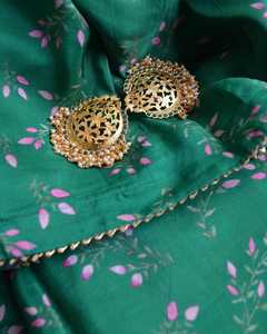 Ropa de fiesta exclusiva de diseñador indio, seda suave pesada Digital con estampado Floral, hermoso Color verde, borde de Saree - Product Image 5