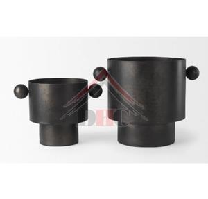 Ensemble de pots à fleurs en laiton antique, pot à fleurs doré de luxe pour la décoration de la maison, jardin d'intérieur, pot décoratif pour plantes succulentes avec poignée en boule - Product Image 5