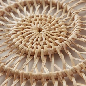 Mantel Individual de ratán tejido redondo elegante, mesa de comedor tapete de hecho a mano, decoración de placa de cargador resistente al calor - Product Image 3