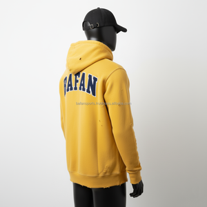 Sweat à capuche en molleton premium 360GSM, tissu doux brossé, couleur verte, avec des patchs brodés audacieux, logo personnalisé, sweat à capuche basique - Product Image 4