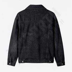 Veste en jean de haute qualité pour homme pour l'hiver, style ajusté lavable, col à boutons, poches chauffe-mains, best-seller - Product Image 2