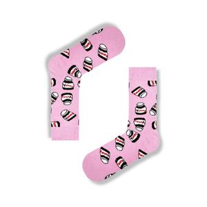 Pink Nutella Lover Patterned Unisex Adult <b>Ankle</b> <b>Socks</b> Weaving Fabric Colorful and Stylish Type 1 Wash - Product Image 1