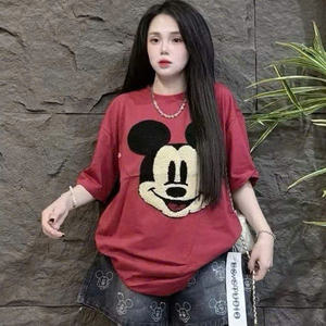 Camiseta de Mickey Mouse para Mujer, Tela de Algodón Suave y Transpirable, Estilo Casual, Perfecta para Combinar con Jeans, Faldas y Shorts - Product Image 4