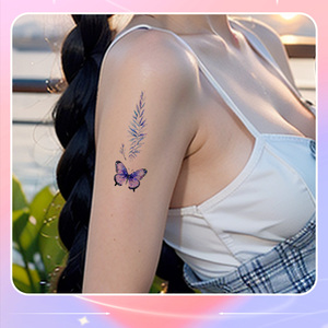 Tatuaje Temporal Semipermanente de Papel Barbardy CA, Brillante, Impermeable, con Diseño de Mariposa, para Niños y Adultos, para Brazos, Piernas y Cuerpo - Product Image 3