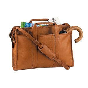 Porte-documents unisexe en cuir véritable de haute qualité, doux, avec doublure en polyester et fermeture à glissière pour les voyages - Product Image 2