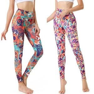 Pantalones de Yoga para el hogar para mujer, mallas deportivas para ejercicio en el gimnasio, mallas largas sexis de cintura alta con estampado, pantalones de entrenamiento para correr - Product Image 2