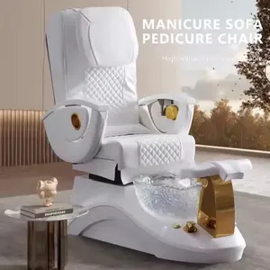 Fauteuil de pédicure moderne de luxe sans tuyauterie, fauteuil de massage professionnel pour le corps entier, fauteuil de spa pour les pieds pour salon de manucure, en cuir PU - Product Image 1