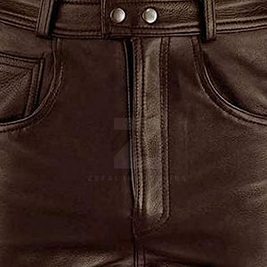 Eco Friendly Breathable Custom Made Men Leather Pants with Customized Logo Casual Style High Quality Custom Design - Product Image 6