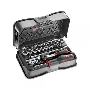 Jeu de douilles hexagonales Facom de 28 pièces, 1/4'' métriques et en pouces - Product Image 1