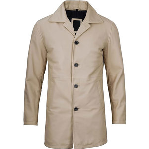 เสื้อโค้ทหนังผู้ชายน้ำหนักเบาดีไซน์ตามสั่ง - Product Image 5