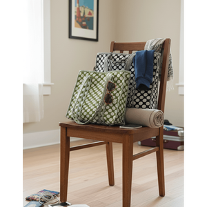 Olive Green <b>Small</b> Tote <b>Bag</b> with Zipper Reusable - Product Image 1