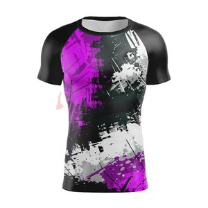 Rash Guard Tight Fit manga corta sublimación impresa camisas de compresión de secado rápido deporte correr camisetas gimnasio Fitness entrenamiento Top - Product Image 1