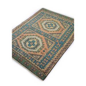 Tapis en laine noué à la main Nuray Blue, motif géométrique, tapis rectangulaire pour couloir, décoration de salon, taille 9x12 pouces - Product Image 2