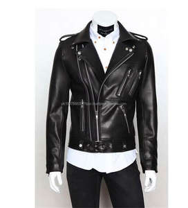Nouvelle veste en simili cuir noir pour homme, style motard, avec fermeture éclair et col rabattable, idéale pour l'hiver - Product Image 4