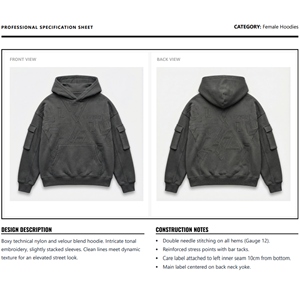 Sudadera con Capucha para Mujer, Estilo Lavado Ácido, 500gsm, Felpa de Algodón, Bordado, Ecológica, Personalizable, Ropa Urbana, 2026 - Product Image 6