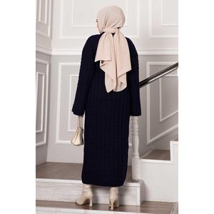 Vestido Suéter Detalle Punto Azul Marino - Product Image 5