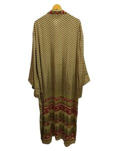 Albornoz largo peso ligero Vintage Sari Robe suave playa fiesta vestido indio hecho a mano seda Kimono - Product Image 6
