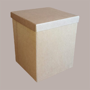 Smooth Brown Paper <b>Decorative</b> <b>Storage</b> <b>Box</b> with Lid 400x400H400 mm Trunk <b>Box</b> - Product Image 3