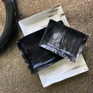 Plateau de service en corne de buffle naturel aux caractéristiques durables Plateau de service en corne polie brillante - Product Image 1