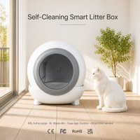 Bac à litière pour chat automatique, fermé, autonettoyant, rond, électrique, avec capteur intelligent, grand modèle, application, OEM, ODM