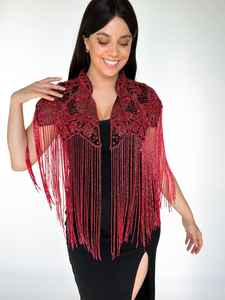 Robes de soirée élégantes à cape perlée, luxueuses robes de club en mousseline de polyester, accentuant un look stylé pour une tenue formelle - Product Image 2