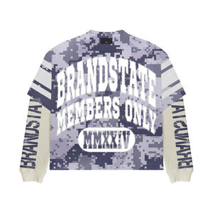 Ropa de calle con estampado completo personalizado, camiseta de fútbol Retro americano, camiseta recortada de malla por sublimación de alta calidad - Product Image 1