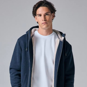 Sudadera con capucha para hombre, sudadera con cremallera completa, Sudadera con capucha de lana, bolsillo liso con cremallera, deportes y exteriores, vacaciones diarias, ropa de calle de poliéster - Product Image 1
