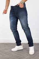 Jeans Rectos Vintage para Hombre, Corte Slim Fit, Casuales, Elásticos, de Cintura Media, Suaves, Ecológicos, con Parches, Estilo Desgastado, Ligeros