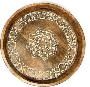Premium Quality Decorative <b>Wooden</b> Printed Serving Tray With Natural Finish For Modern Interiors At Wholesale Price From India - Product Image 6