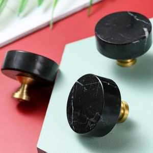 <b>Black</b> High <b>Polished</b> Stone Marble Door Knobs with Custom Color Shape Size-Made in India - Product Image 1